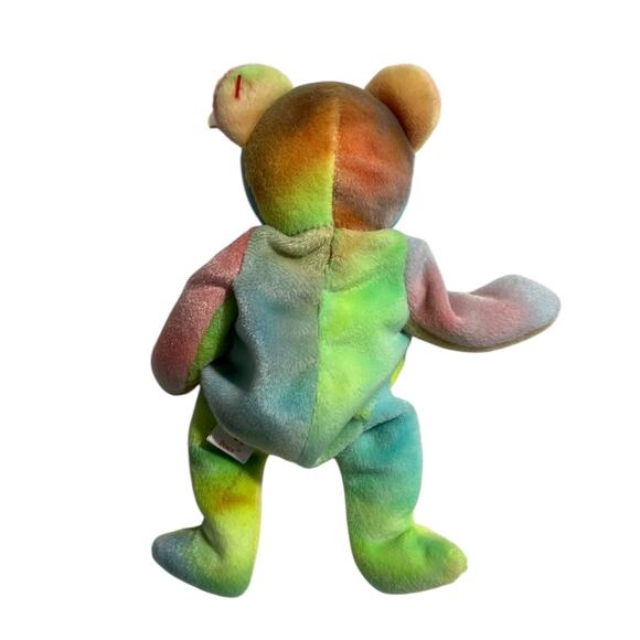 Vintage 1996 Ty Beanie Baby Peace Bear Tie Dye Original Tags Mint - Picture 2 of 3